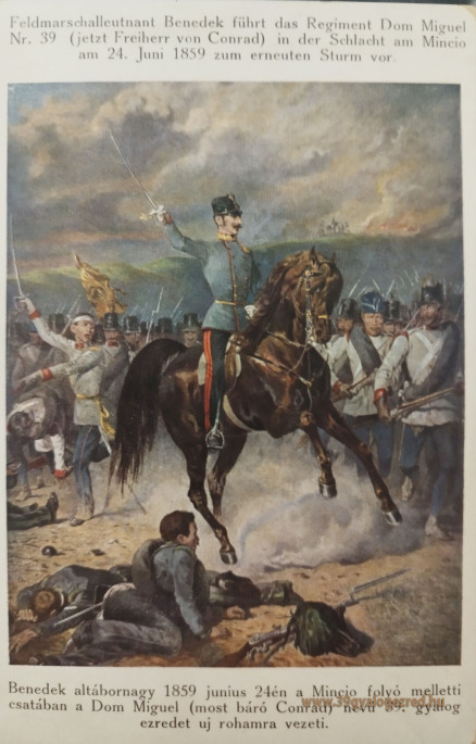 Benedek tábornok a 39-esek élén Soioferino-nál - az ezred történetének egy ikonikus pillanata