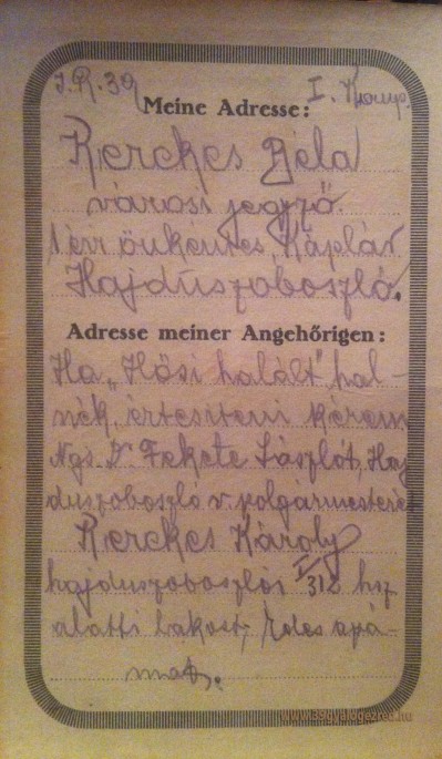 Hajdúszoboszló jegyzőjének háborús naplója